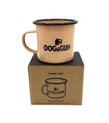 Picture of DOG & GUN ENAMEL MUG - SANDY TAUPE